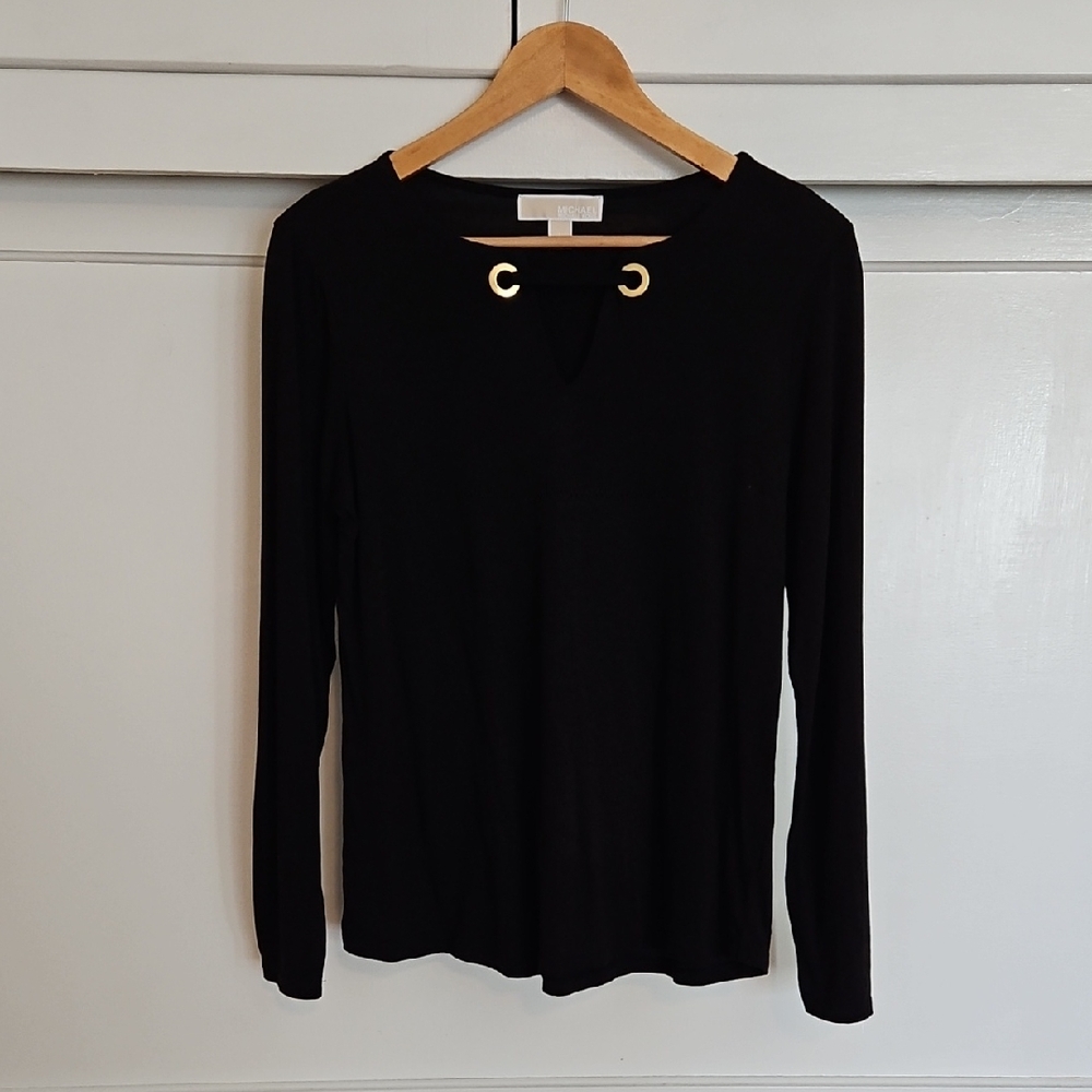 Michael Kors Black Top with Gold Details